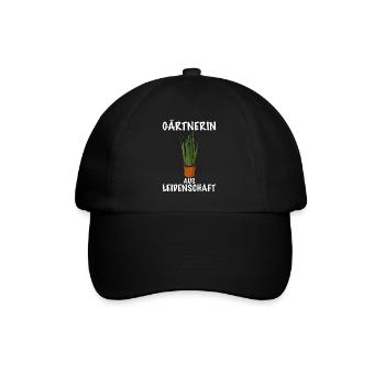 Gärtnerin aus Leidenschaft Topf Pflanze - Baseballkappe - Schwarz/Schwarz - Vorne