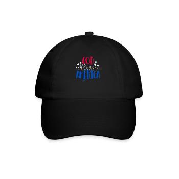 Gott segne Amerika patriotisch amerikanischer 4. J - Baseballkappe - Schwarz/Schwarz - Vorne