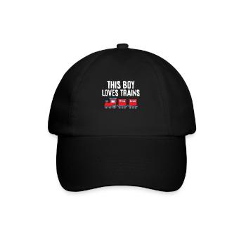 This Boy Loves Trains - Baseball Cap - black/black - Front