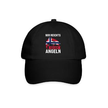 Angler Norwegisch Angeln Norwegen Geschenk - Baseballkappe - Schwarz/Schwarz - Vorne