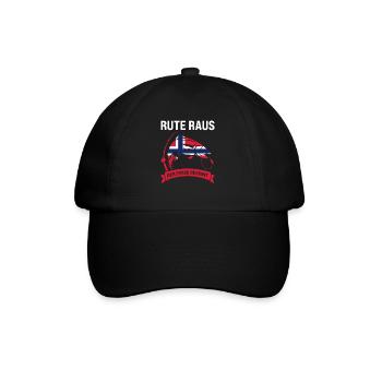 Angler Norwegisch Angeln Norwegen Geschenk - Baseballkappe - Schwarz/Schwarz - Vorne