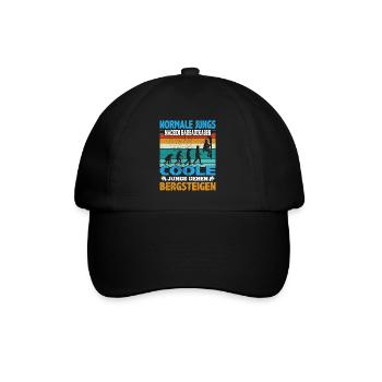 Witziger Bergsteiger Spruch für Jungs zum - Baseballkappe - Schwarz/Schwarz - Vorne