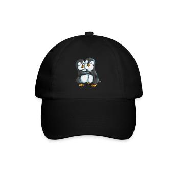 Deux manchots empereurs câlins de Nouvelle-Zélande - Casquette classique - noir/noir - Devant