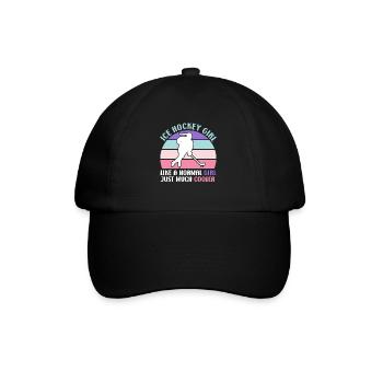 Ice Hockey Girl Eishockey - Baseballkappe - Schwarz/Schwarz - Vorne