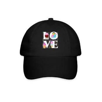 Ice Cream Cone Popsicle Love - Baseball Cap - black/black - Front