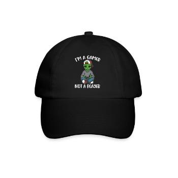 I Am A Gamer Zocker Geschenk - Baseballkappe - Schwarz/Schwarz - Vorne