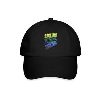 Cagliari Italy City Font Skyline Home - Baseball Cap - black/black - Front