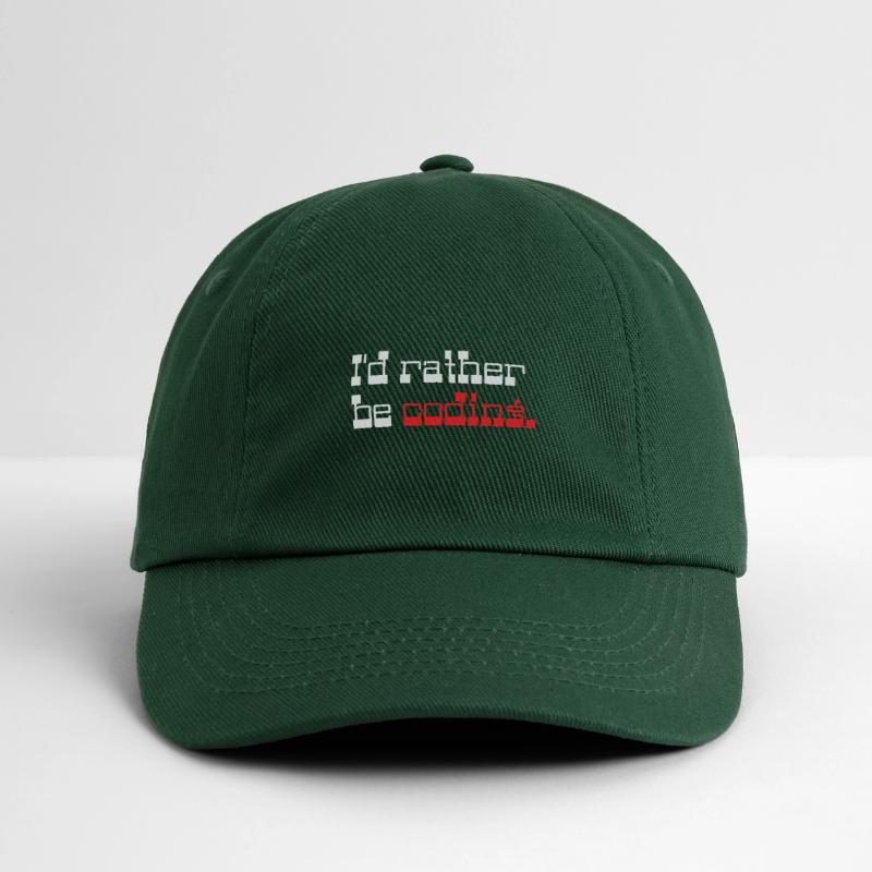 I'd rather be coding Programmer Coder Baseballkappe