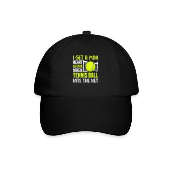 La balle de tennis frappe le filet Drôles de joueurs de sport - Casquette classique - noir/noir - Devant