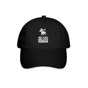 Nur ein Junge, der Zebras liebt - Baseballkappe - Schwarz/Schwarz - Vorne