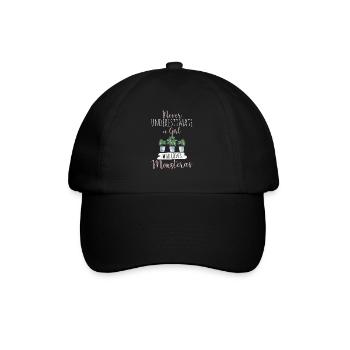 Never Underestimate A Girl Who Loves Monstera Mons - Baseballkappe - Schwarz/Schwarz - Vorne