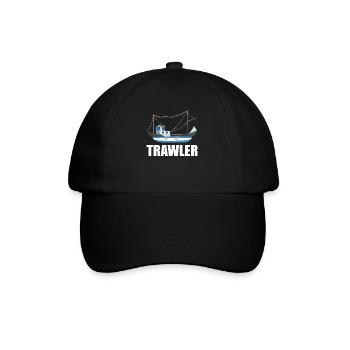 Fischkutter - Baseballkappe - Schwarz/Schwarz - Vorne