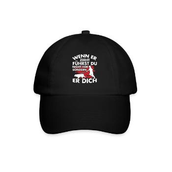 Hund wenn er zieht Hundebesitzer - Baseballkappe - Schwarz/Schwarz - Vorne