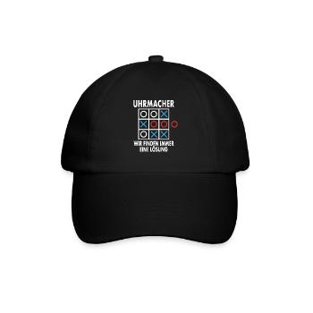 Uhrmacher Finde Immer Eine Lösung Uhren Shop Beruf - Baseballkappe - Schwarz/Schwarz - Vorne