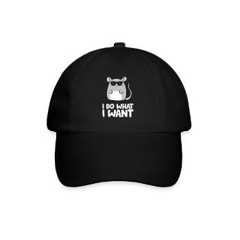 Mäuse Ich mache was ich will Rattenmaus - Baseballkappe - Schwarz/Schwarz - Vorne