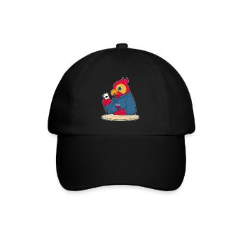 Papagei Poker Pokerkarten - Baseballkappe - Schwarz/Schwarz - Vorne