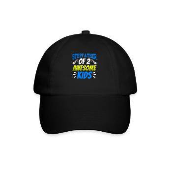 Stepfather Of Two Great Kids Stepdad - Baseball Cap - black/black - Front