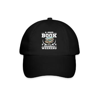 Un bon livre est mon week-end d’aventure - Casquette classique - noir/noir - Devant