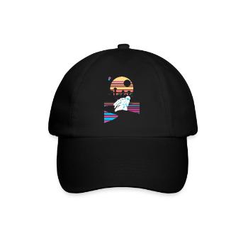 Motorradfahrer Motorcycle Moped Vaporwave Motorrad - Baseballkappe - Schwarz/Schwarz - Vorne