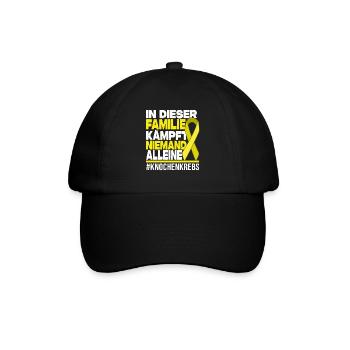 Niemand Kämpft Alleine Familie - Knochenkrebs - Baseballkappe - Schwarz/Schwarz - Vorne