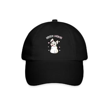 Hasenfreund Mom Hasenmutti Outfit beste Hasen Mama - Baseballkappe - Schwarz/Schwarz - Vorne