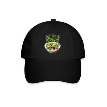 J’adore la salade végétarienne Dictons végétaliens - Casquette classique - noir/noir - Devant