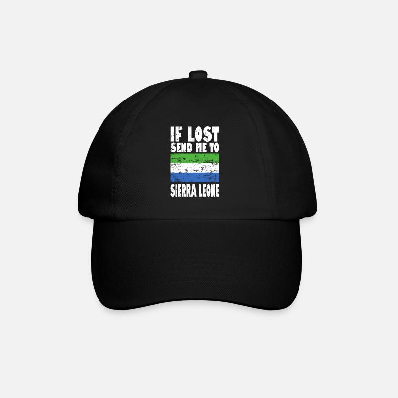 Sierra Leone Flag Saying - Baseball Cap - black/black