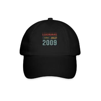 Juillet 2009 Anniversaire Idée Cadeau Vintage - Casquette classique - noir/noir - Devant