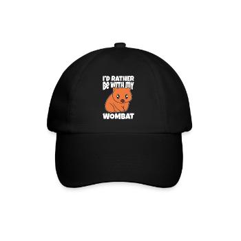 Je préfère être avec mon wombat - Casquette classique - noir/noir - Devant