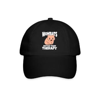 Wombats Better Than Therapy - Baseball Cap - black/black - Front