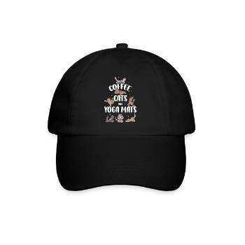Café Chat Et Tapis de Yoga Yoga Cadeau - Casquette classique - noir/noir - Devant
