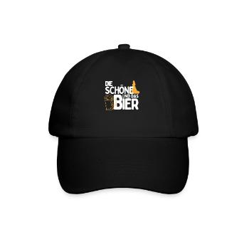 Die Schöne und das Bier Party Outfit zum Bier - Baseballkappe - Schwarz/Schwarz - Vorne