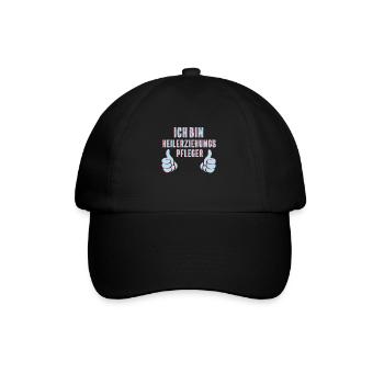 Lustiges Motiv Ich bin Heilerziehungspfleger - Baseballkappe - Schwarz/Schwarz - Vorne