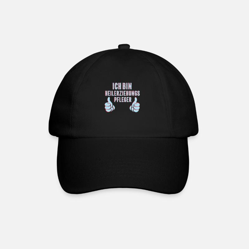Lustiges Motiv Ich bin Heilerziehungspfleger - Baseballkappe - Schwarz/Schwarz