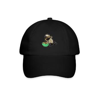 Japanese Noodles Kawaii Ramen Bowl Ferret - Baseball Cap - black/black - Front
