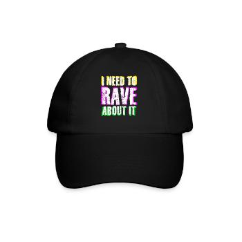 Raver Festival Techno Rave - Baseballkappe - Schwarz/Schwarz - Vorne