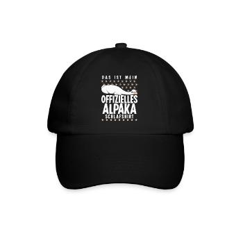 Offizielles Alpaka Schlafshirt Alpakas - Baseballkappe - Schwarz/Schwarz - Vorne