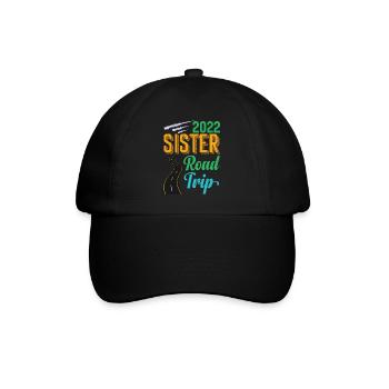 2022 Sister Road Trip Vacation Girls Retro Vintage - Baseballkappe - Schwarz/Schwarz - Vorne