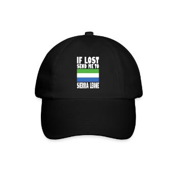 Sierra Leone Flagge Spruch - Baseballkappe - Schwarz/Schwarz - Vorne