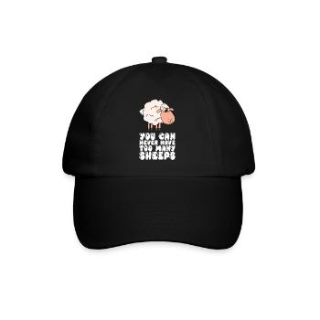 Man Kann Nie Zu Viele Schafe Haben - Baseballkappe - Schwarz/Schwarz - Vorne