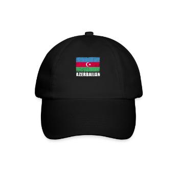 Azerbaijan Flag Grunge Azerbaijan Flag - Baseball Cap - black/black - Front