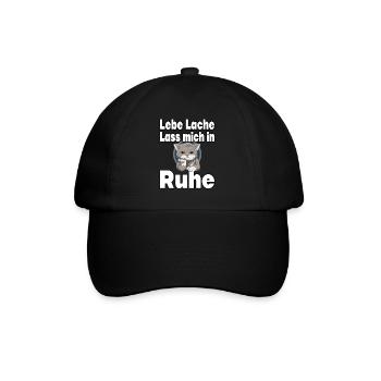 Lebe Lache Lass Mich In Ruhe - Katze - Baseballkappe - Schwarz/Schwarz - Vorne