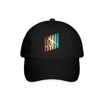Curling Player Silhouette Curling Sport for a - Baseball Cap - black/black - Front