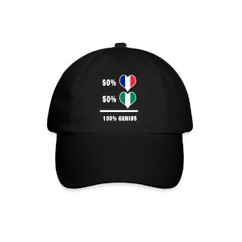 Das Genie / Geschenk aus Frankreich und Nigeria - Baseballkappe - Schwarz/Schwarz - Vorne