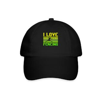 I love fencing - Baseballkappe - Schwarz/Schwarz - Vorne