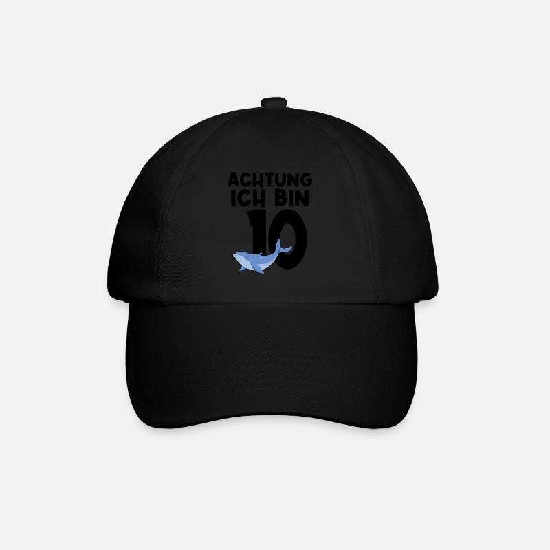 10. Geburtstag Wal 10 Jahre alt Geschenk - Baseballkappe - Schwarz/Schwarz