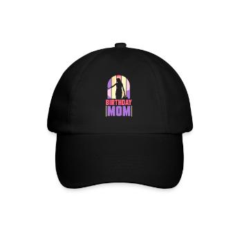 Geburtstag Mama Party Mutter Mami - Baseballkappe - Schwarz/Schwarz - Vorne