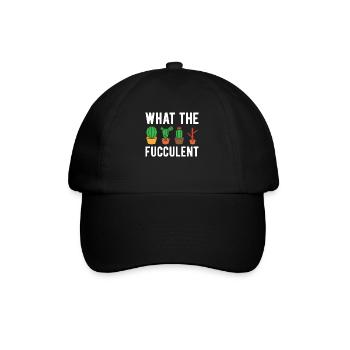 What The Fucculent - Funny Cactus - Baseball Cap - black/black - Front