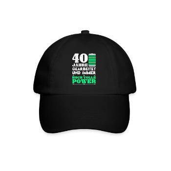 Dienstjubiläum 40 Jahre Firmenjubiläum - Baseballkappe - Schwarz/Schwarz - Vorne
