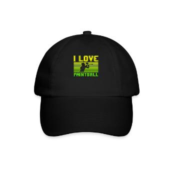I love paintball - Baseballkappe - Schwarz/Schwarz - Vorne
